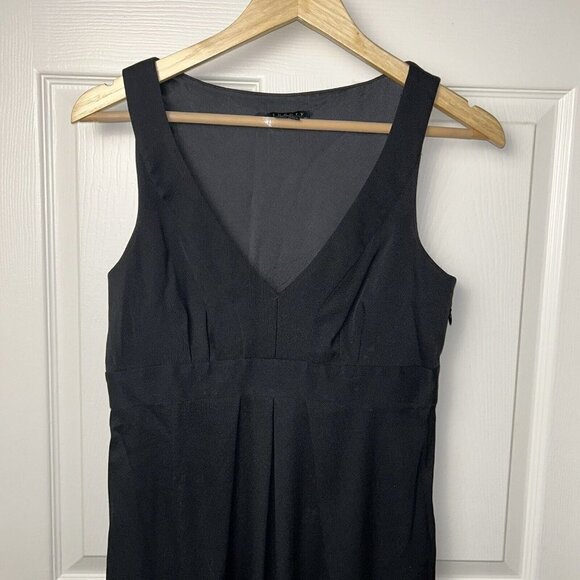 Theory Black Sleeveless V-Neck Virgin Wool A-line Casual Dress Size 6 - Picture 3 of 10